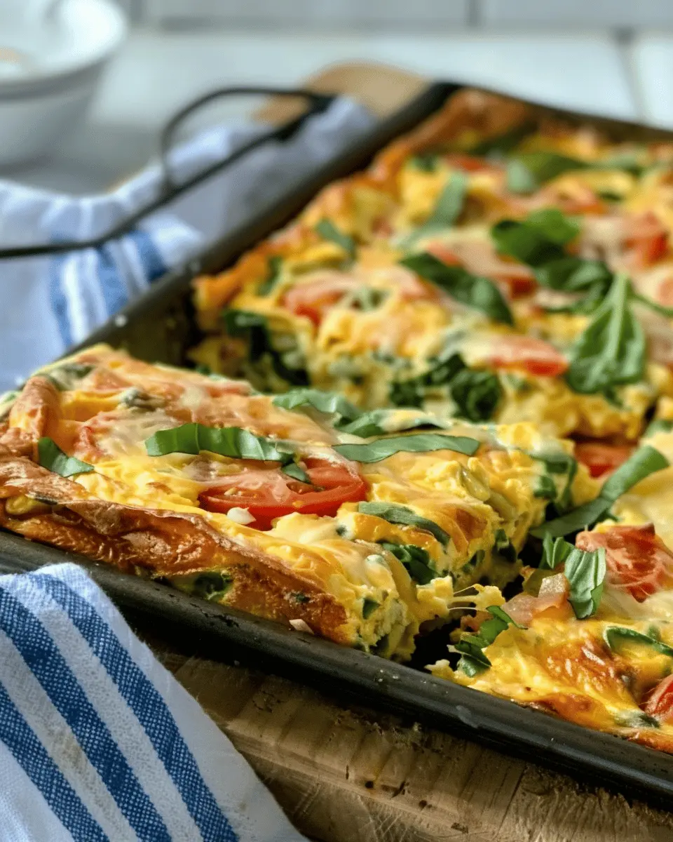 Sheet Pan Omelette: Easy Turkey Bacon & Chicken Ham Delight