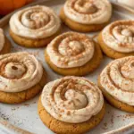 Soft Pumpkin Cookies with Cinnamon Frosting