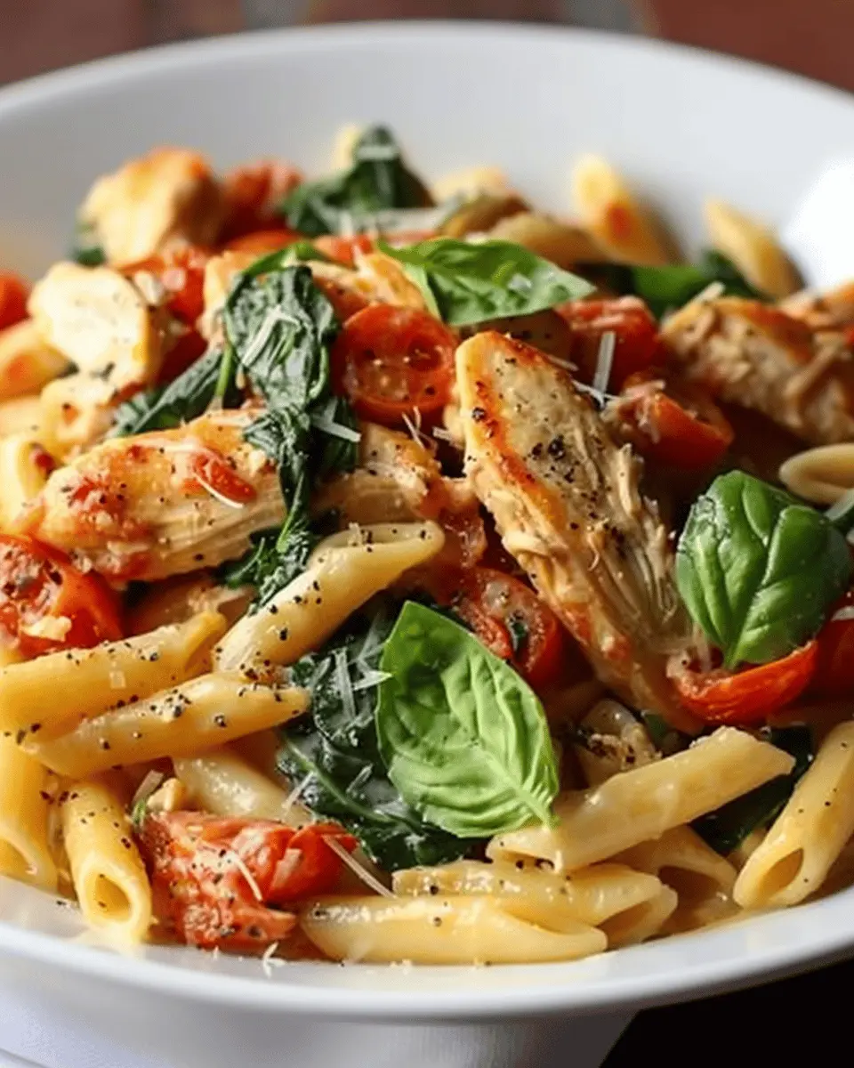 Tomato Spinach Chicken Pasta: Easy Family Dinner Delight