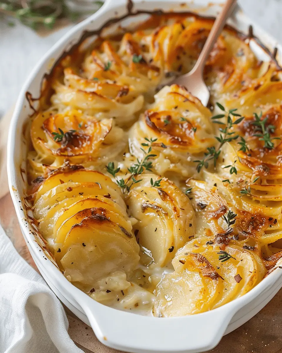 Creamy Scalloped Potatoes with Turkey Bacon and Chicken Ham Delight