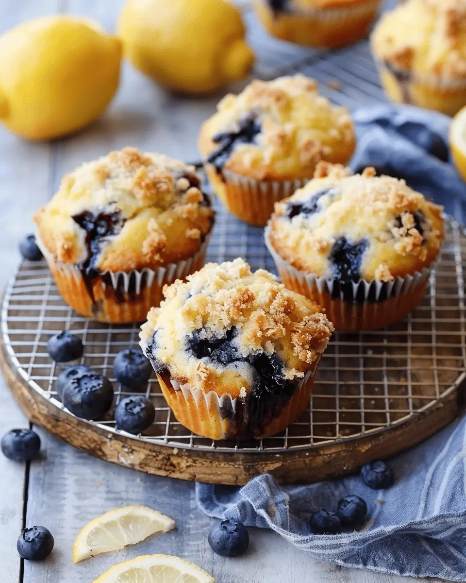 Bakery Style Lemon Blueberry Streusel Muffins to Brighten Your Day