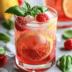 Raspberry Lemon Basil Fizz