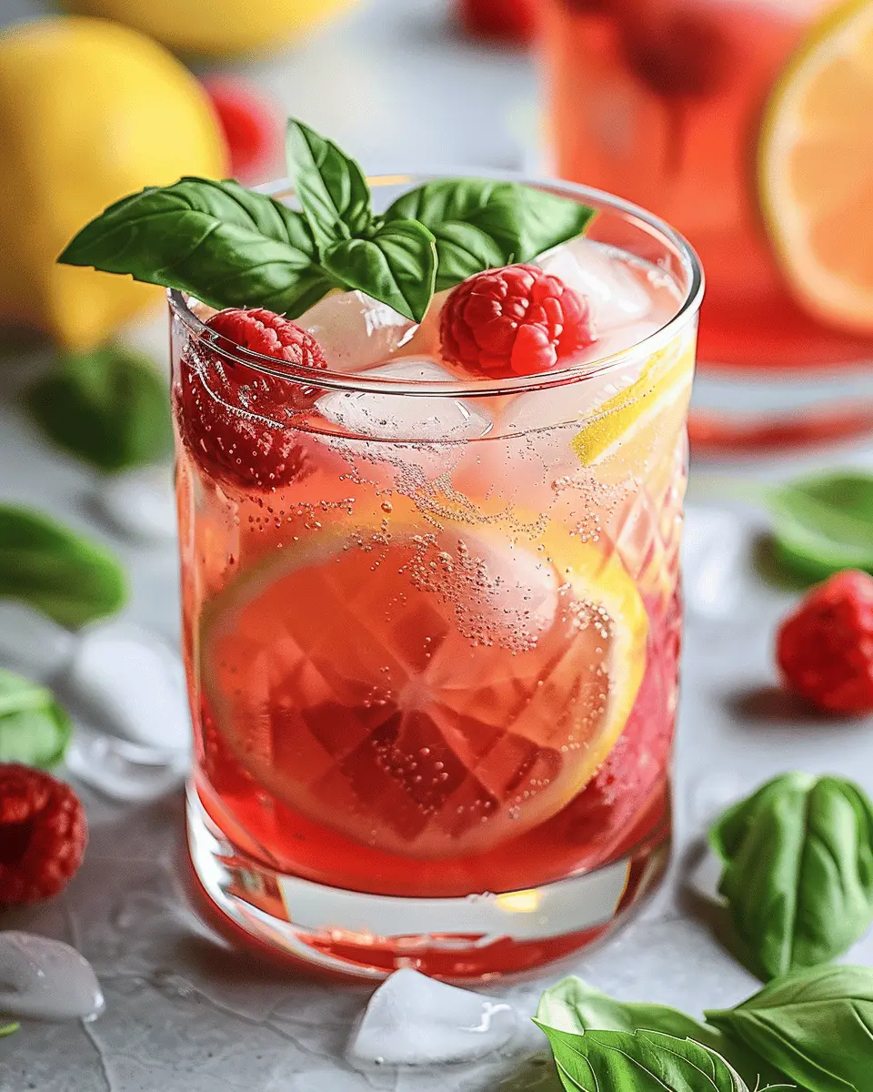 raspberry lemon basil fizz: an easy, refreshing summer drink