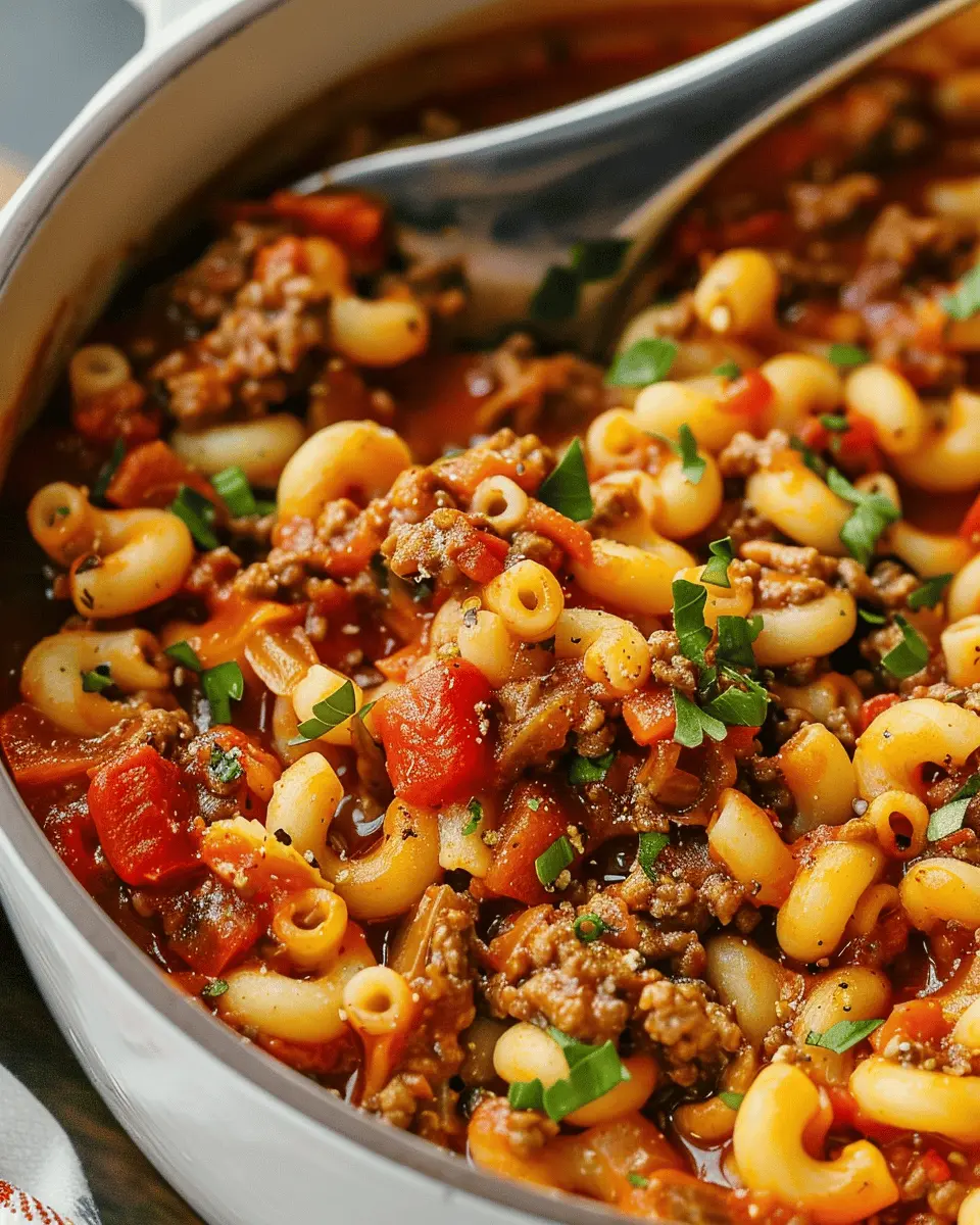 Nostalgic American Goulash: A Comforting Twist with Turkey Bacon