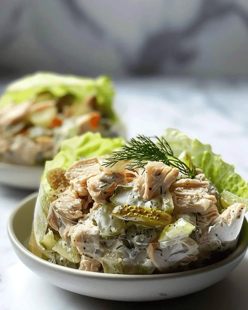 Healthy Dill Pickle Chicken Salad with Turkey Bacon Delight