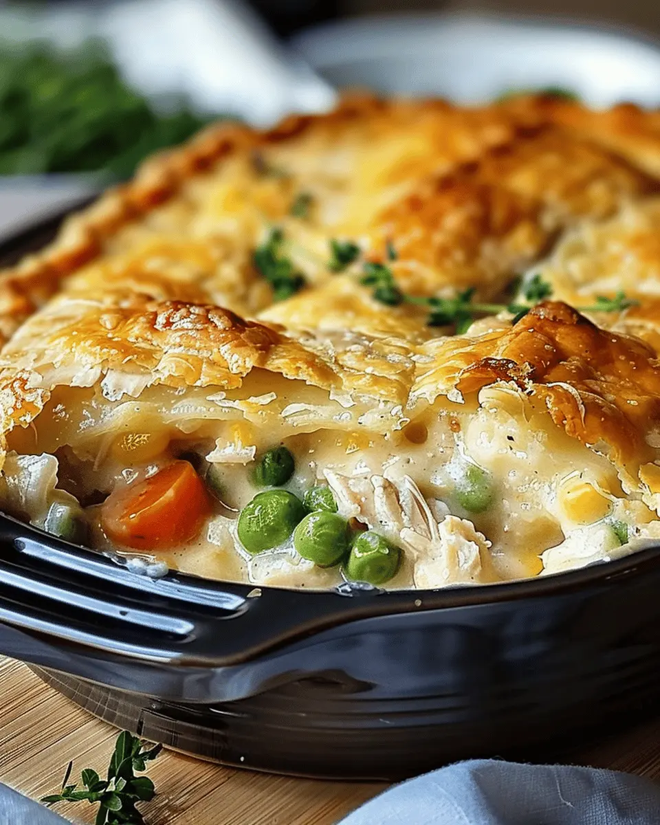 Ultimate Chicken Pot Pie Casserole with Turkey Bacon Bliss