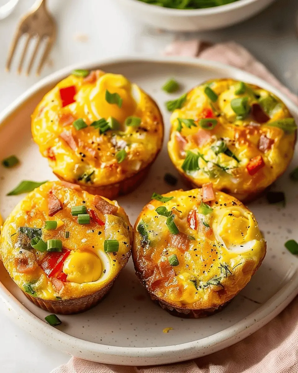 Breakfast Egg Muffins with Turkey Bacon and Chicken Ham Easy Recipe