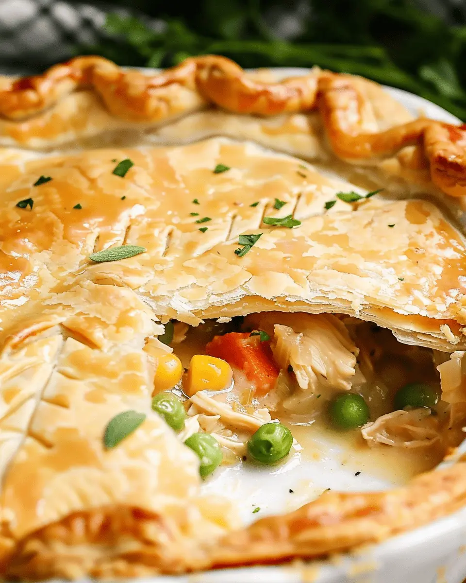Homemade Easy Chicken Pot Pie Recipe with Turkey Bacon Twist