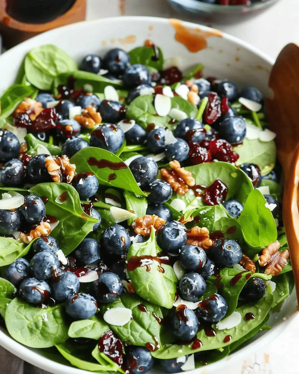blueberry spinach salad: easy honey balsamic dressing recipe