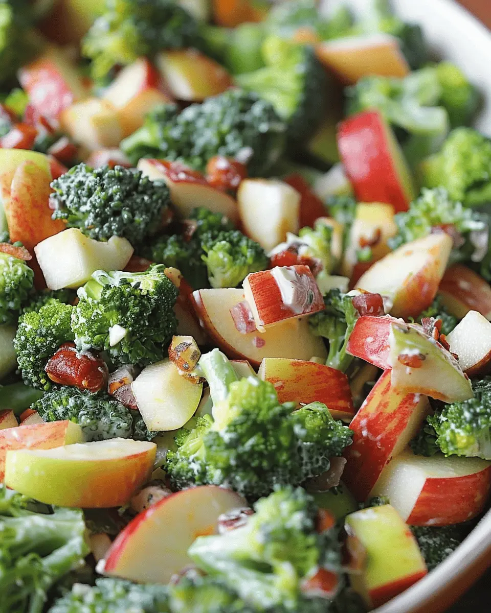 Honeycrisp Apple Broccoli Salad with Turkey Bacon and Chicken Ham