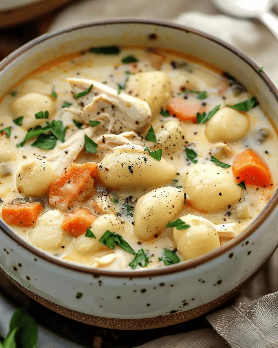 Chicken Gnocchi Soup: A Cozy, Homemade Delight with Turkey Bacon