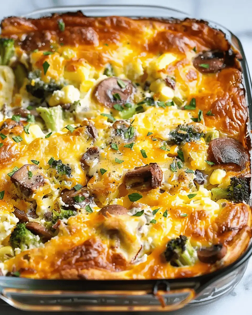 Easy Breakfast Casserole with Turkey Bacon and Chicken Ham Delight