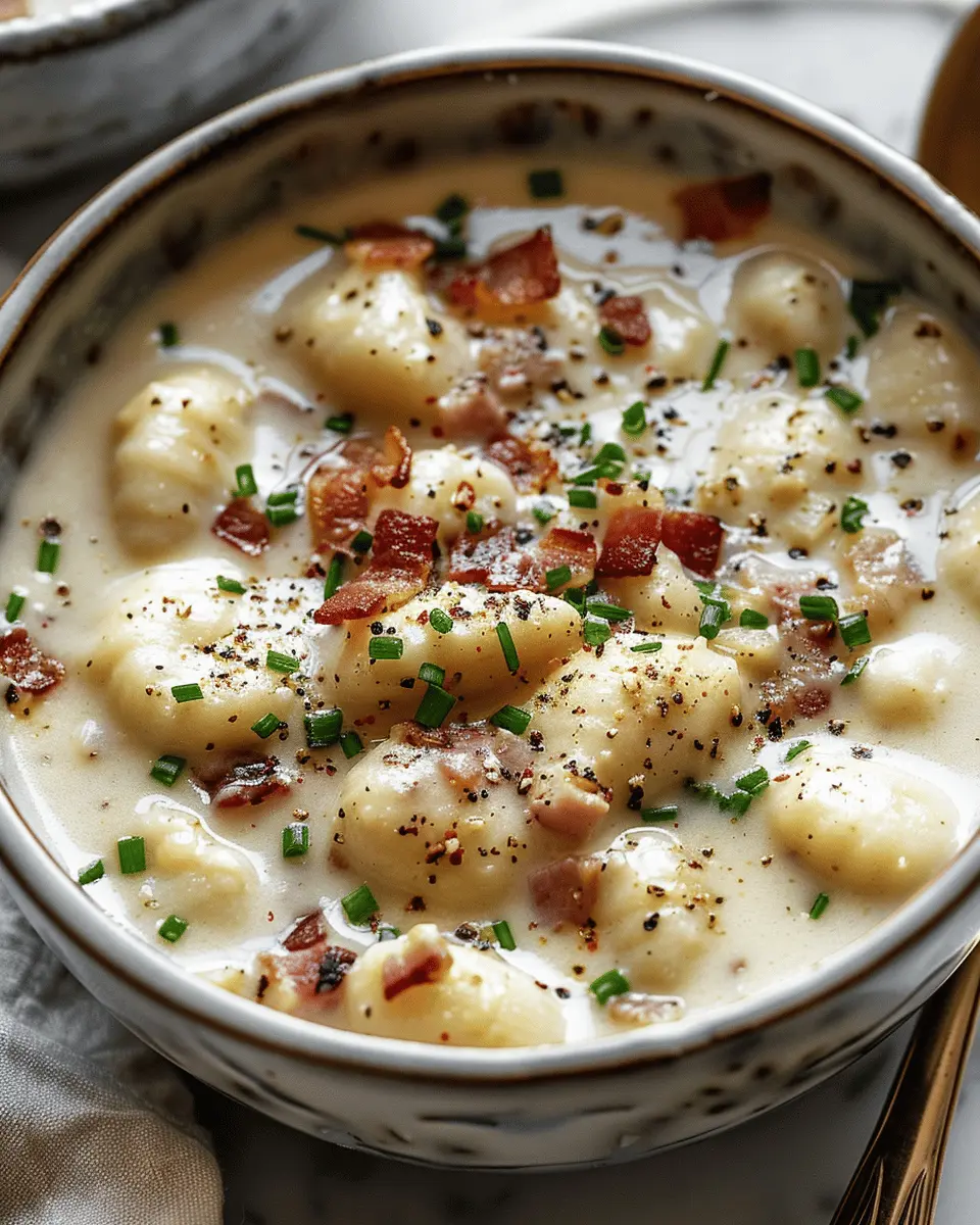 Creamy Chicken and Turkey Bacon Gnocchi Soup for Cozy Evenings