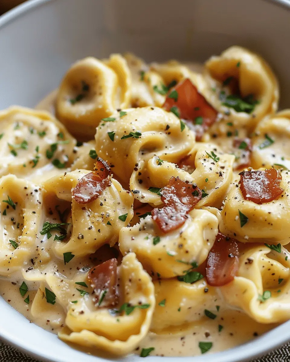 Tortellini Carbonara: Easy and Indulgent with Turkey Bacon