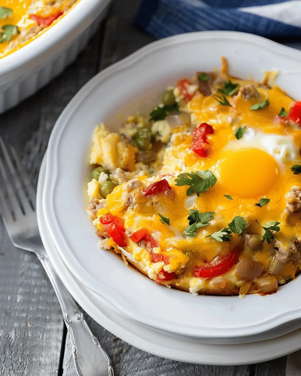 Crockpot Egg Breakfast Casserole: Easy Turkey Bacon &amp; Chicken Ham Delight