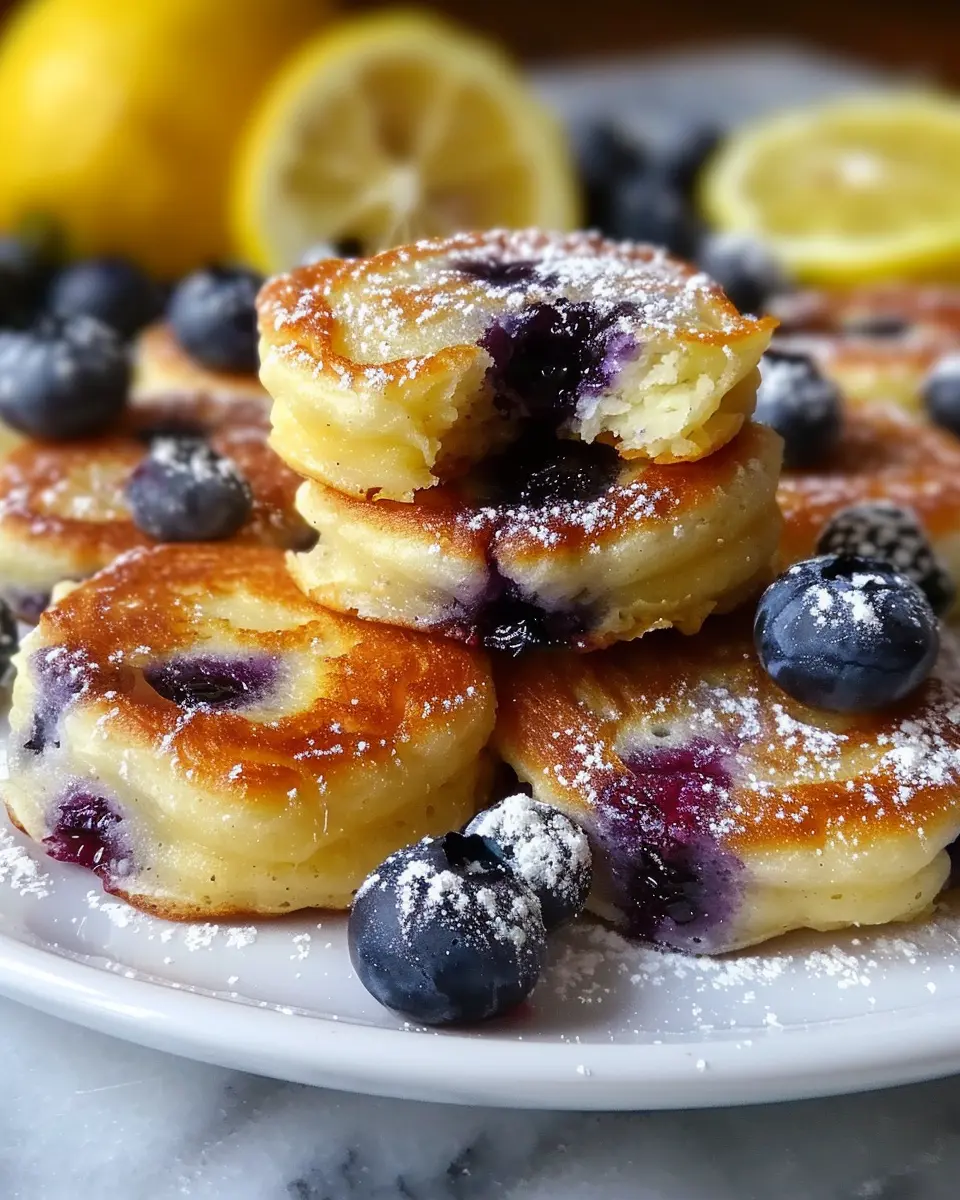 Blueberry Lemon Pancake Bites: Easy Delight with Turkey Bacon