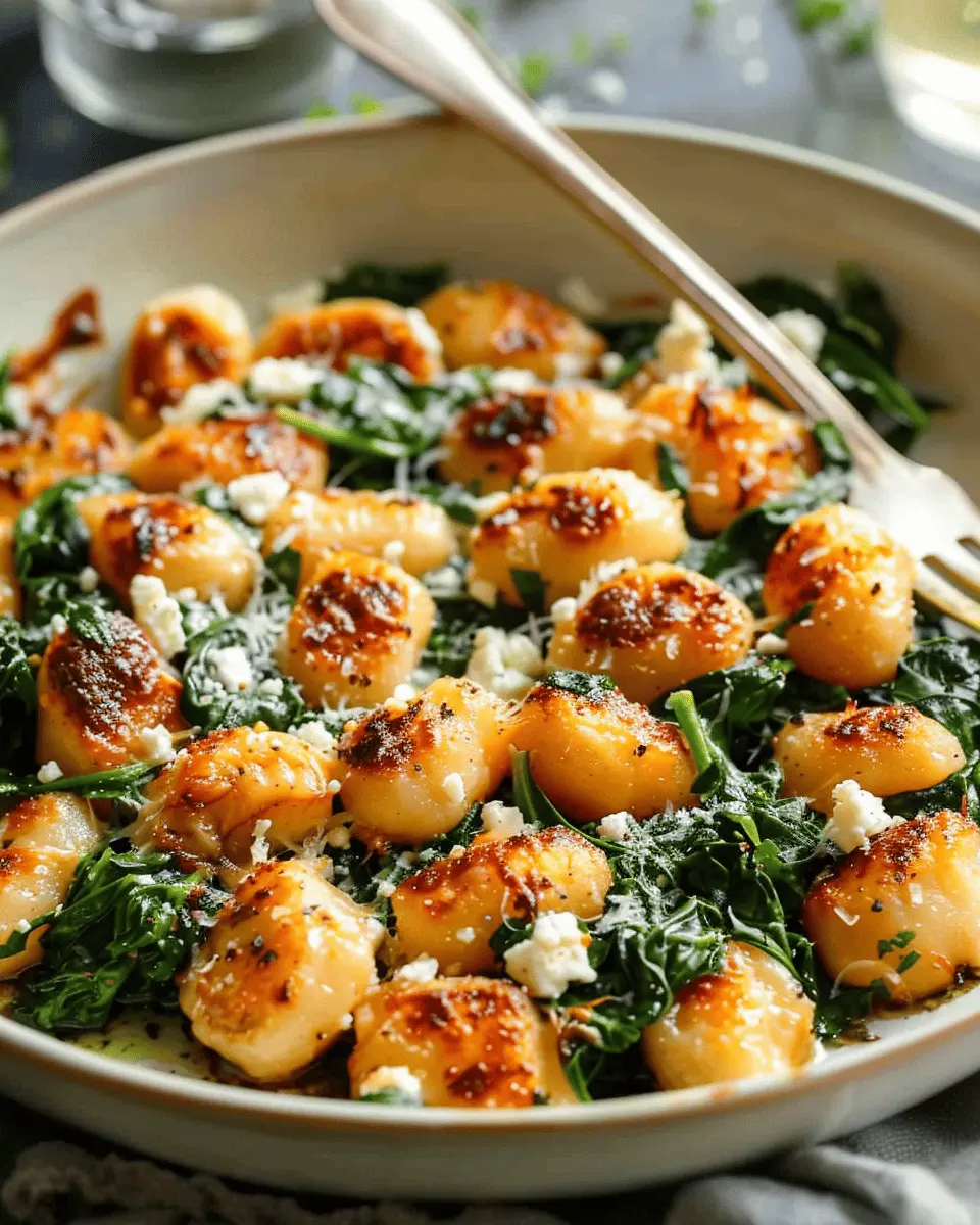 Crispy Gnocchi with Spinach and Feta: A Quick Delight at Home