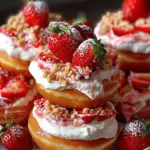 Strawberry Cheesecake Stuffed Donuts