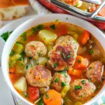 Crockpot Vegetable Soup With Chicken Meatballs