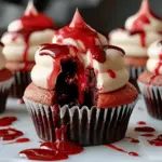Halloween Vampire Bite Cupcakes