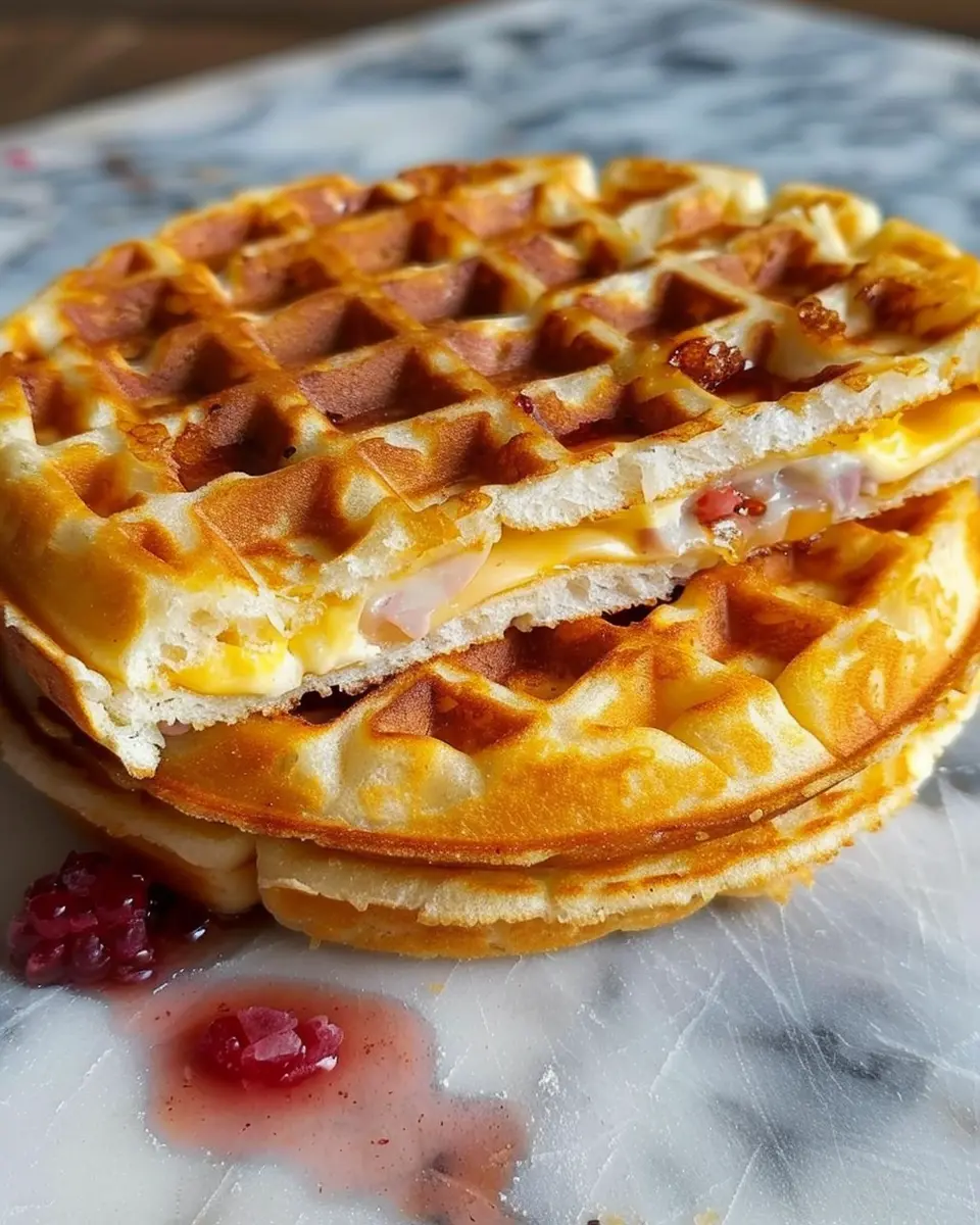 Sweet Frozen Waffle Grilled Breakfast Cheese Sandwich Bliss