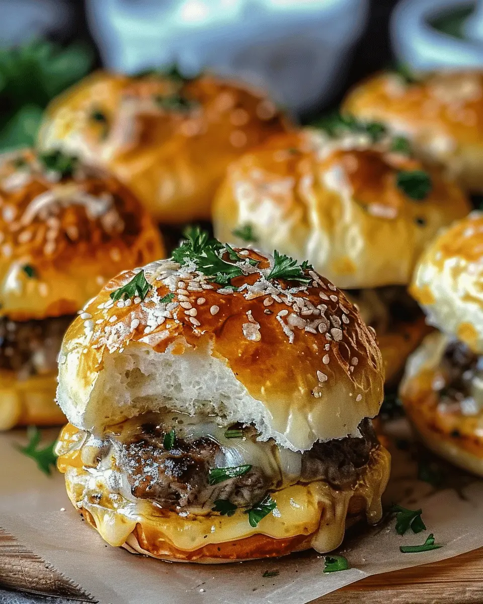 Garlic Parmesan Cheeseburger Bombs: Irresistibly Cheesy Delight