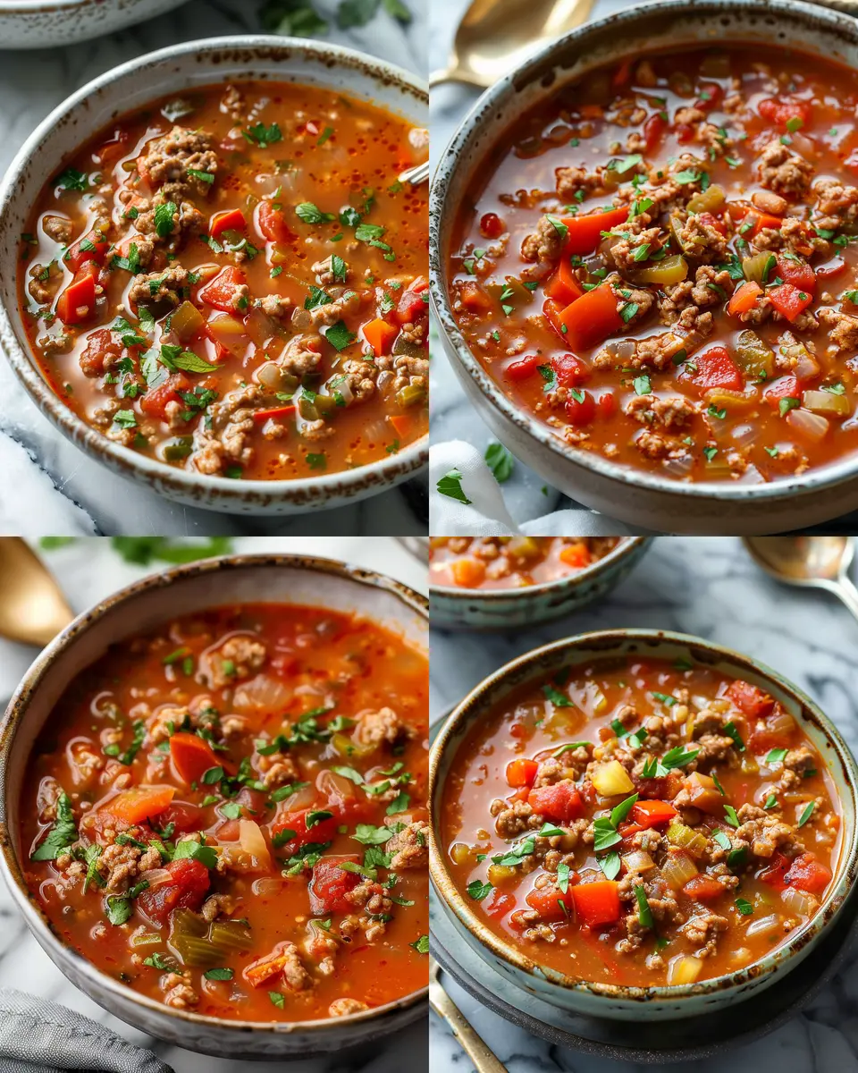 Easy Stuffed Pepper Soup with Turkey Bacon for a Cozy Night