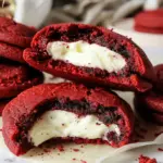 Cheesecake Stuffed Red Velvet Cookies