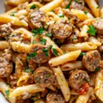 High Protein Spicy Sausage Pasta