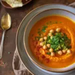 Curried Carrot-Tomato Soup with Chickpea Gremolata