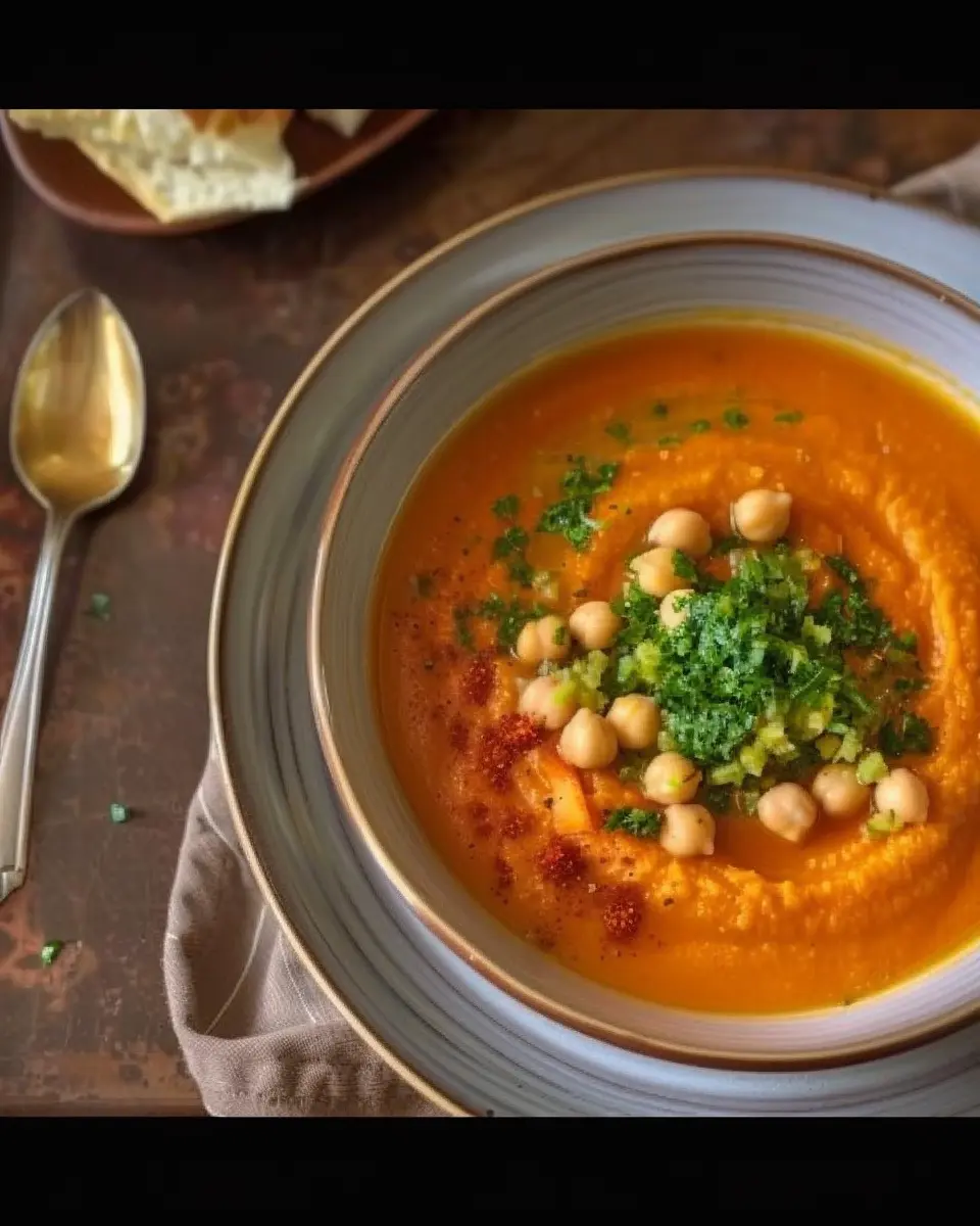 Curried Carrot-Tomato Soup with Chickpea Gremolata: Easy Comfort