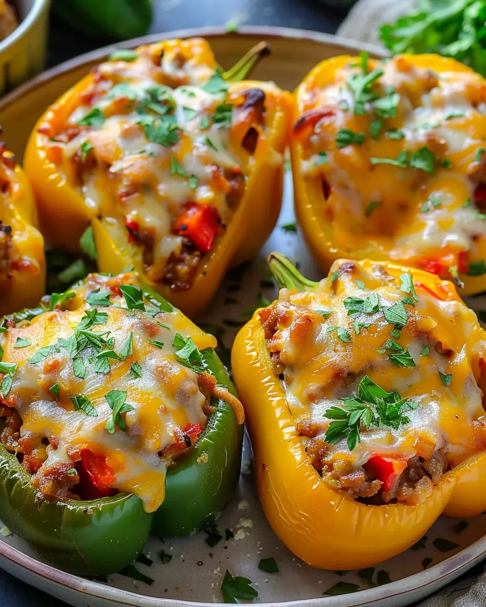 Easy Stuffed Bell Peppers with Turkey Bacon for a Healthy Twist