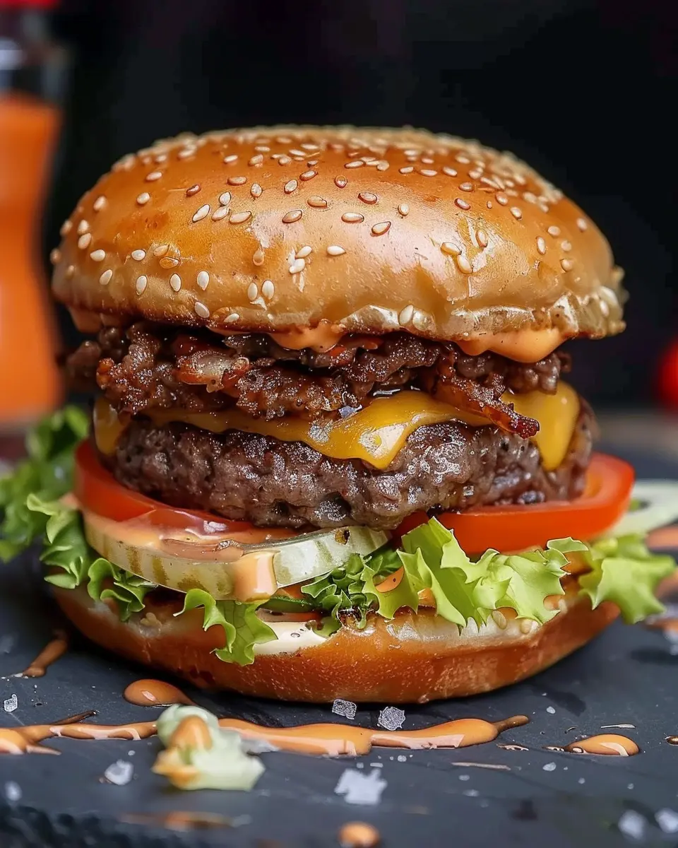 Crack Burger: Juicy Turkey Bacon and Chicken Ham Delight