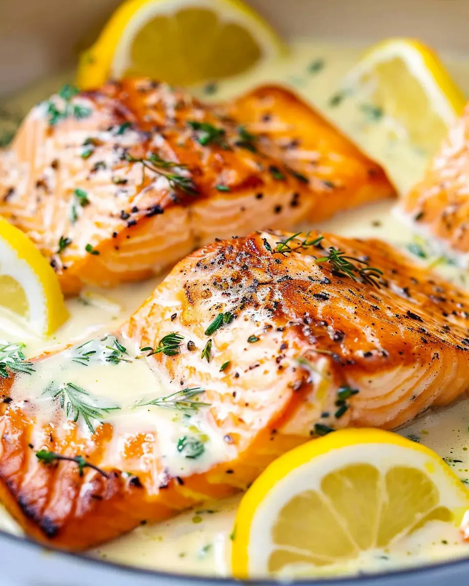 Pan-Seared Salmon in Creamy Lemon Sauce: An Easy Indulgence