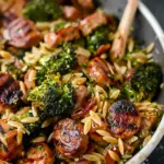 Chicken Sausage, Broccoli, and Orzo Skillet