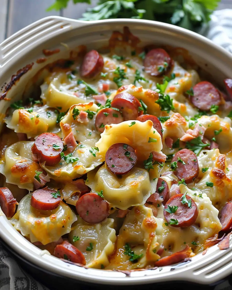 Crock pot Pierogi Casserole with Kielbasa Recipe: Easy Comfort Food