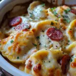 Crockpot Pierogi Casserole with Kielbasa