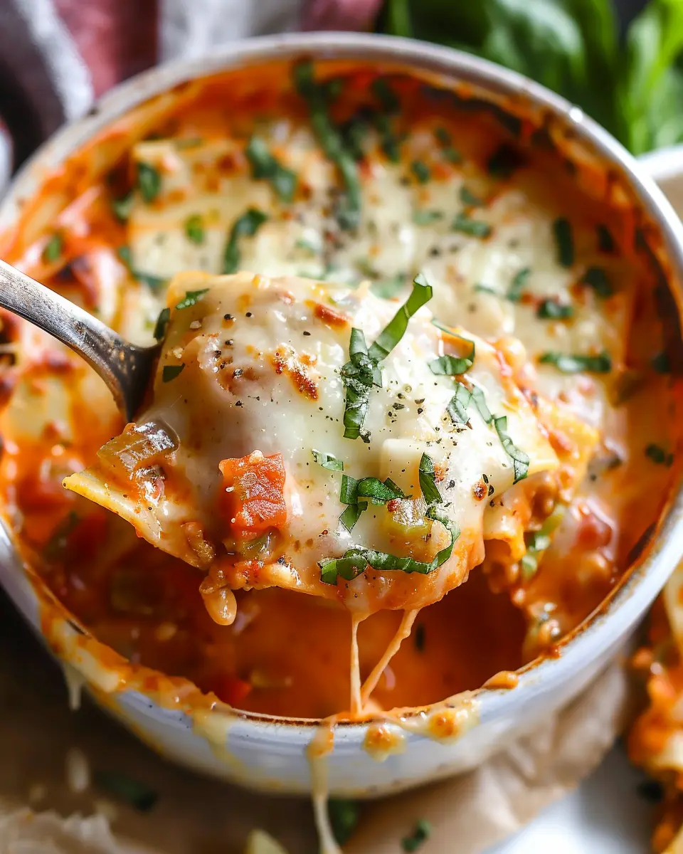 Easy Creamy Lasagna Soup with Turkey Bacon for Cozy Nights