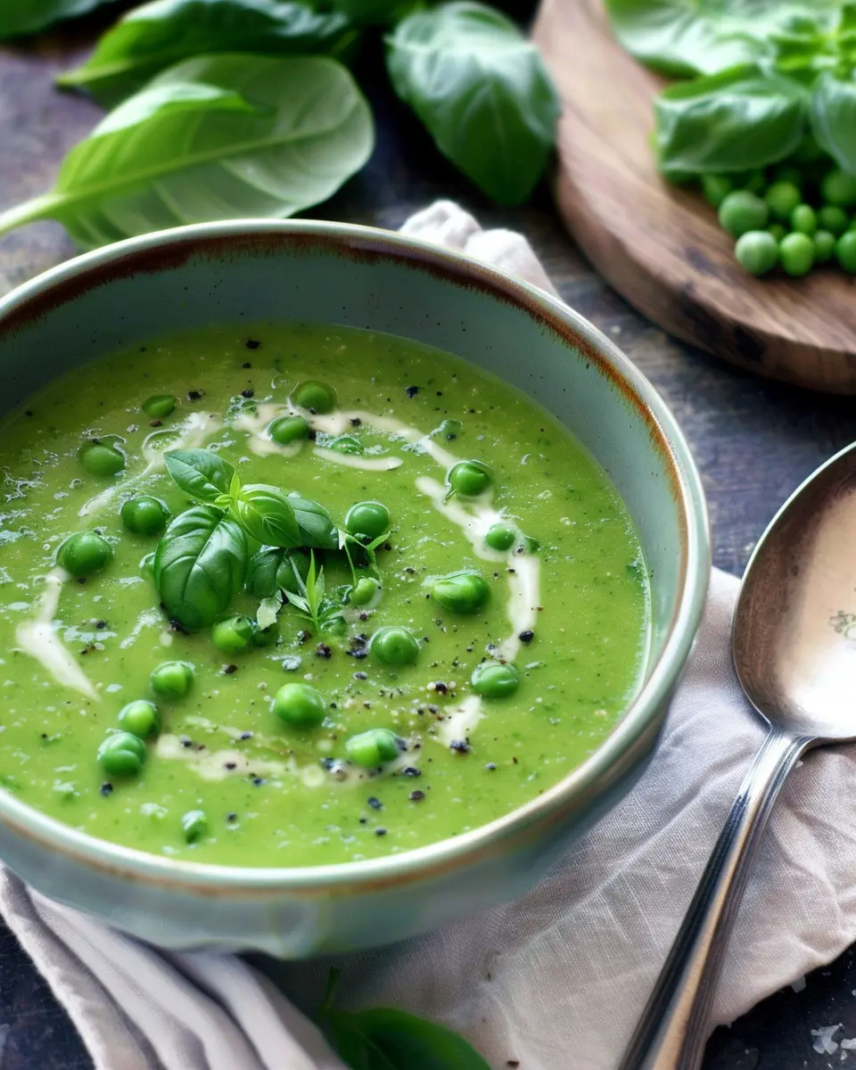 Chilled Creamy Basil Pea Soup: A Refreshing Summer Delight