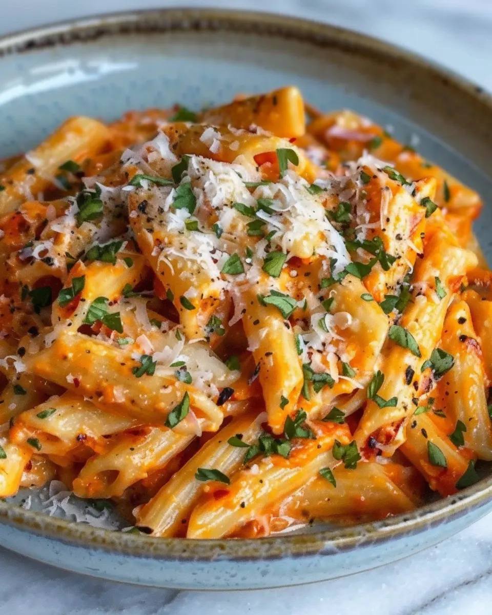 Easy and Creamy Tomato Garlic Pasta Recipe with Turkey Bacon Delight