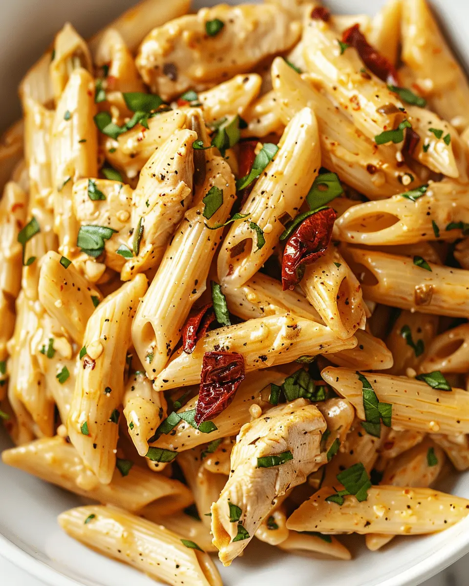 High Protein Marry Me Chicken Pasta with Turkey Bacon Delight