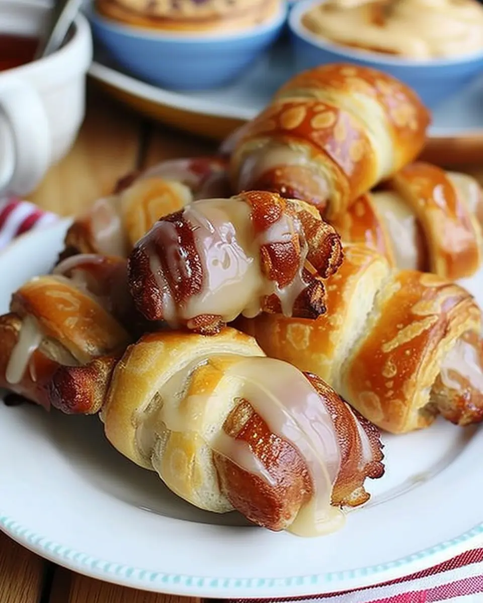 Breakfast pigs in a blanket: Easy Turkey Bacon &amp; Chicken Ham Twist