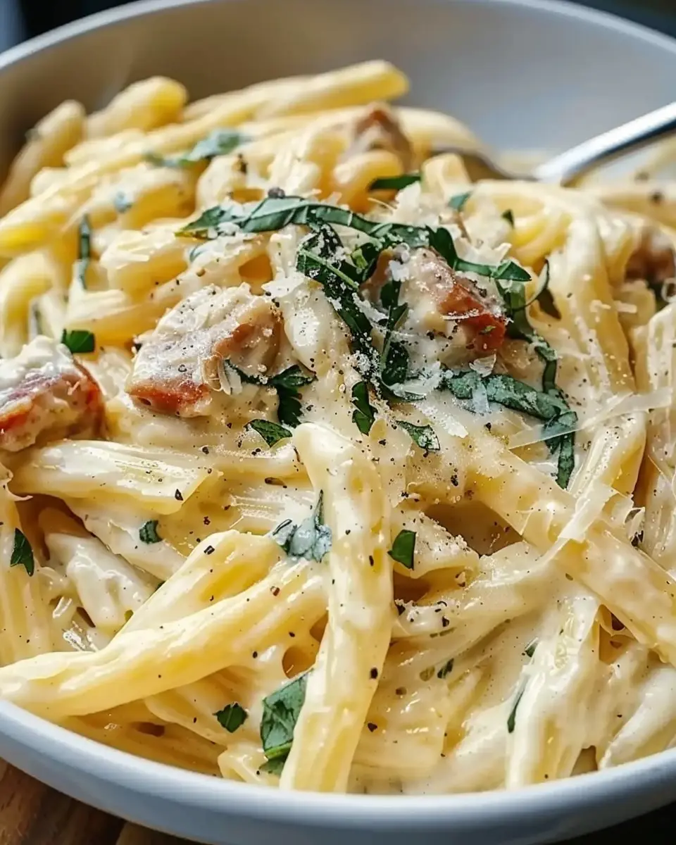 Creamy Tuscan Pasta with Turkey Bacon: A Comforting Delight