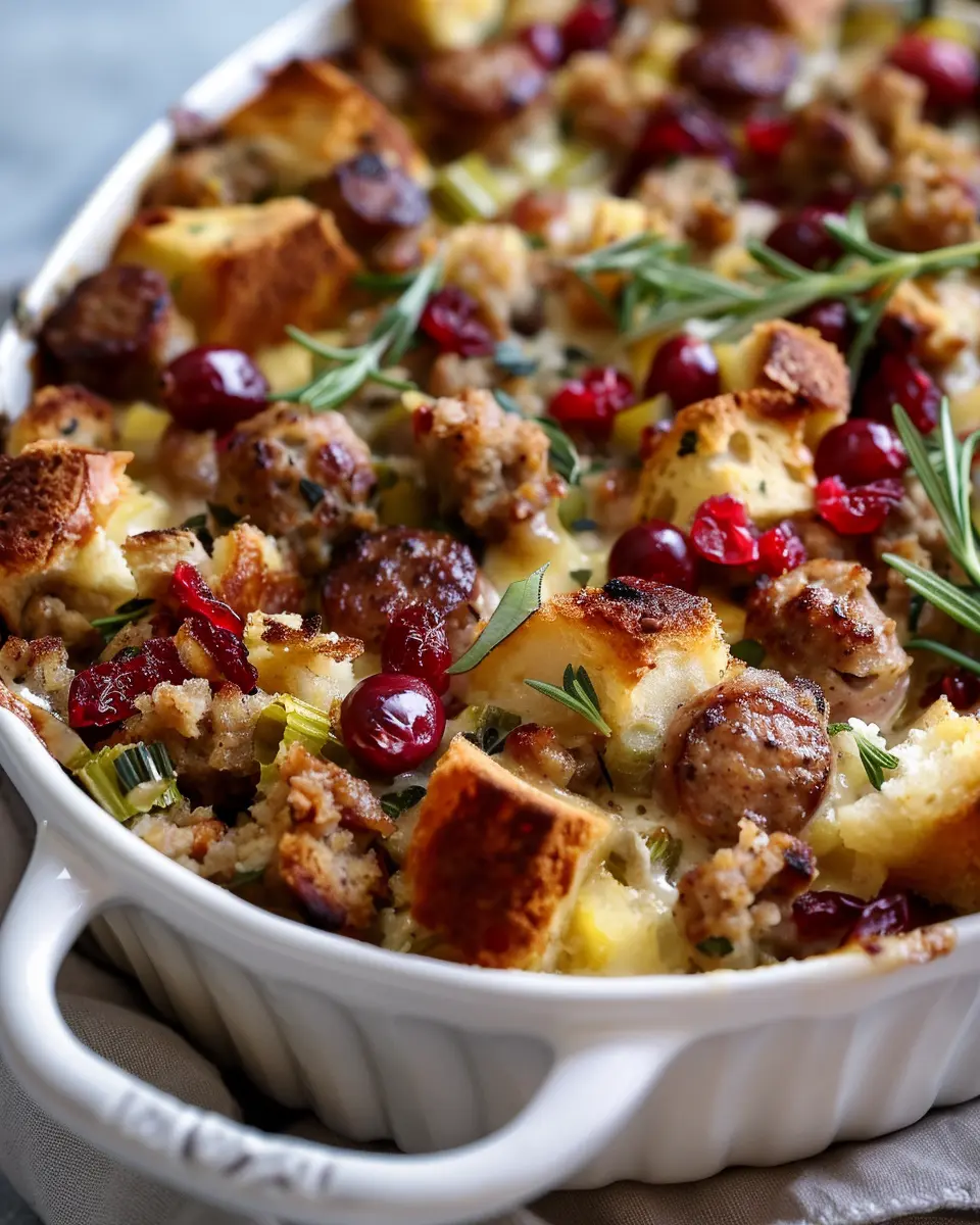 Cranberry Sausage &amp; Stuffing: The Best Breakfast Casserole Delight