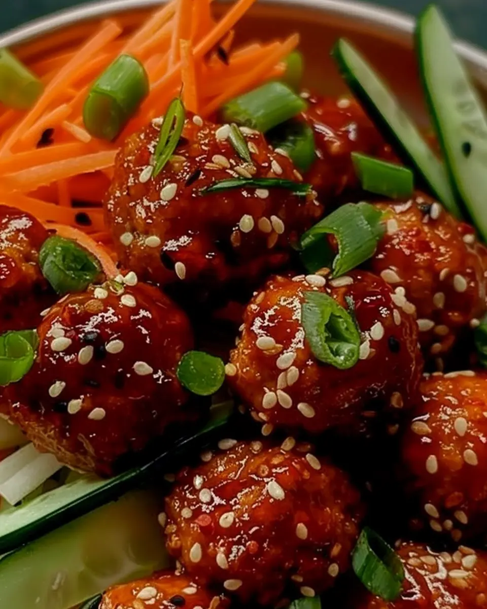 Sticky Gochujang Chicken Meatballs: A Juicy Korean Delight
