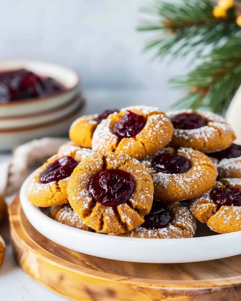 Gingerbread Thumbprint Cookies: Easy Treats with Cranberry Sauce