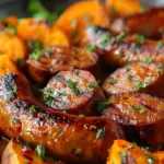 How to Make Honey Garlic Sausage with Roasted Sweet Potatoes