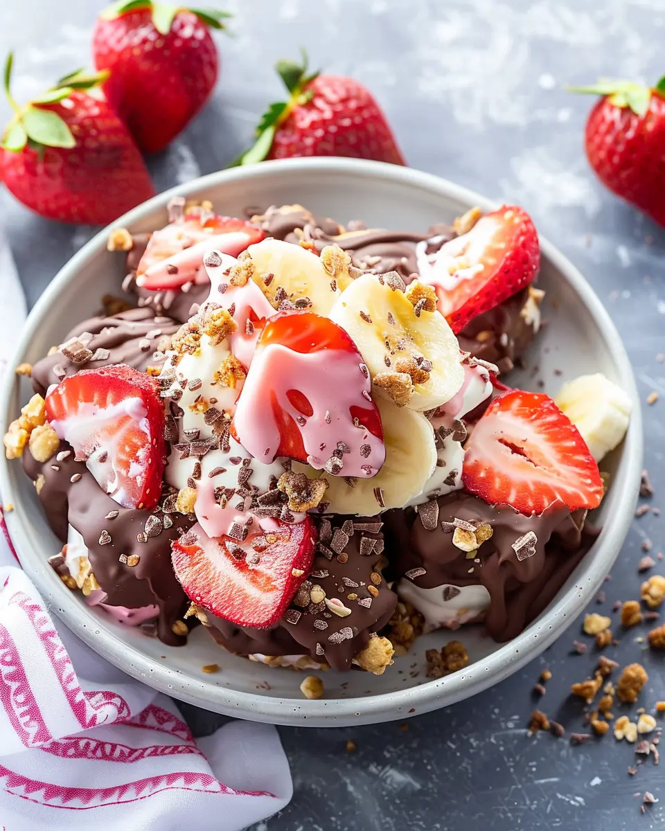 Chocolate Strawberry Banana Yogurt Clusters: Easy Indulgent Treats