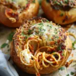 Spaghetti Garlic Bread Bowls