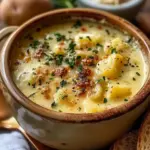 Hearty Cheddar Garlic Herb Potato Soup